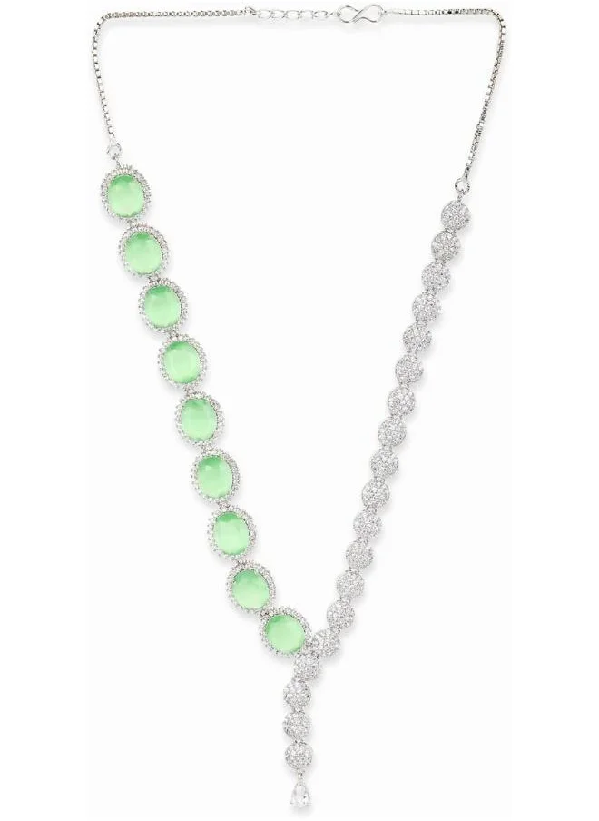 فويلا Sparkling Elegance Green and White CZ Jewellery Set