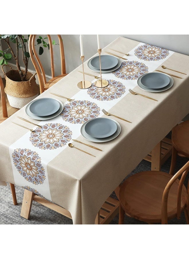LIMOS Waterproof Vinyl Tablecloths, Heavy Duty Oil Proof Spill Proof Plastic Table Cloth, Wipe Clean PVC Table Cover for Spring Indoor and Outdoor Use,140cm x180cm - Image 1