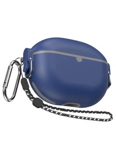 Case Compatible with Beats Studio Buds Case, [Carabiner + Lanyard] [Safety Lock Switch] TPU Material Anti-Drop Shockproof Protective Case for Beats Studio Buds/Buds+/Buds Plus (Blue)