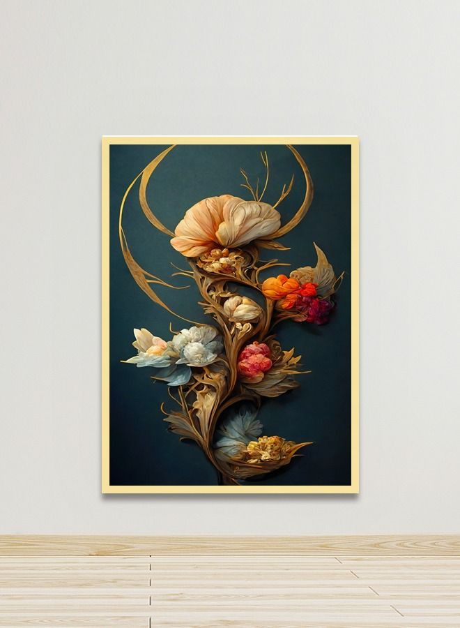 Marktna Canvas Wall Art For Wall Decoration, Modern Design, With A Hollow Gold Frame, Size (120x80),One Piece - Image 1