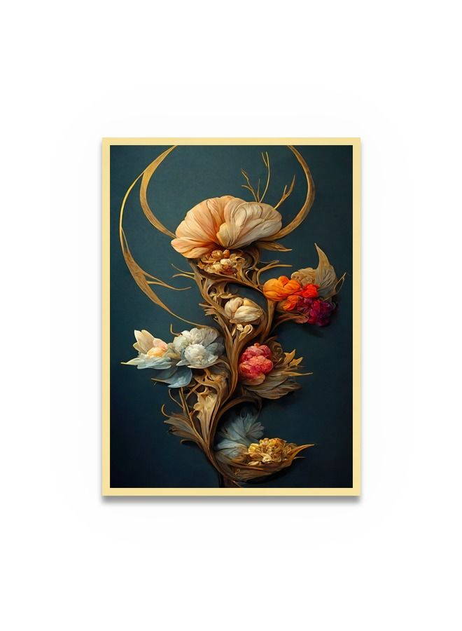 Marktna Canvas Wall Art For Wall Decoration, Modern Design, With A Hollow Gold Frame, Size (120x80),One Piece - Image 2