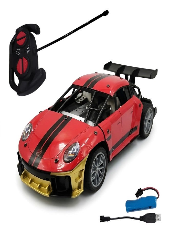WireScorts Die Cast Racing Car for Kids, Rechargeable RC Car for Kids with Light, High Speed RC Car for Boys, Metal Die Cast Racing Car for Boys with Light, Pack of 1, Multi Color - Image 1