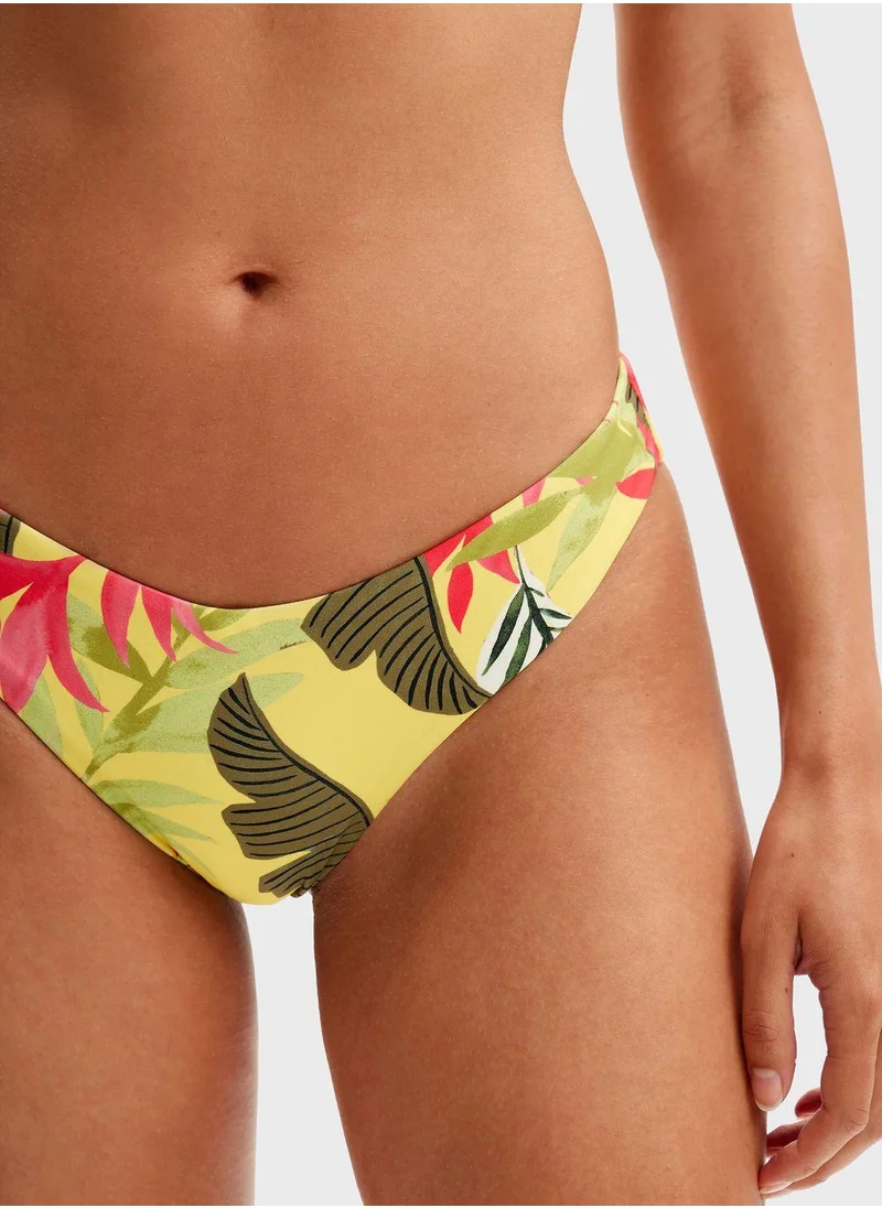 DESIGUAL Printed High Leg Bikini Bottom