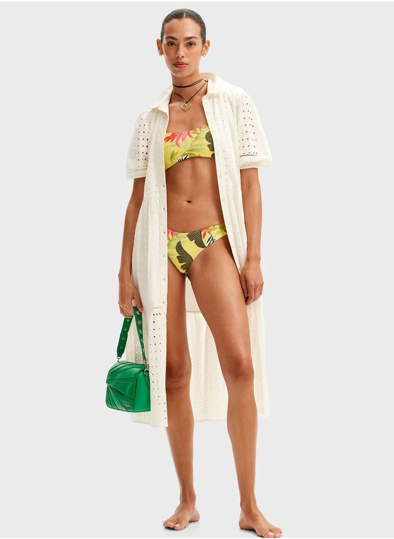DESIGUAL Printed High Leg Bikini Bottom