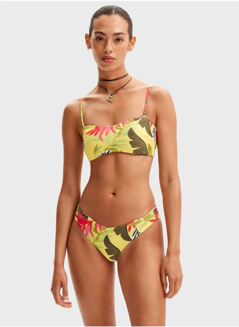 ديسيجوال Printed High Leg Bikini Bottom