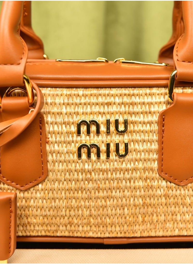 MIU - Bowling Pleated Vintage Crossbody Shoulder Bag - Image 1