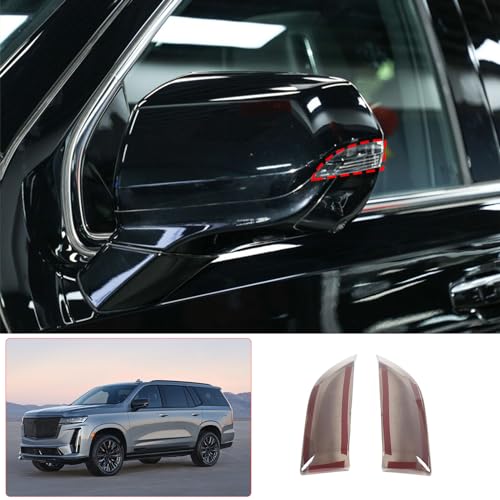 Hudiriy Car Rearview Side Mirror Turn Signal Light Cover Trim Decorative Stickers Exterior Accessories Compatible with Cadillac Escalade 2021-2023 Rearview Mirror Turn Signal Cover - Image 3