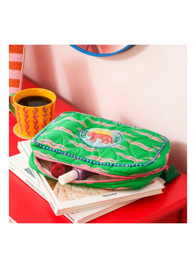 Zsa Zsa Zsu  Rajpath Green Makeup Bag 24x17x6 cm.  | Best Price UAE