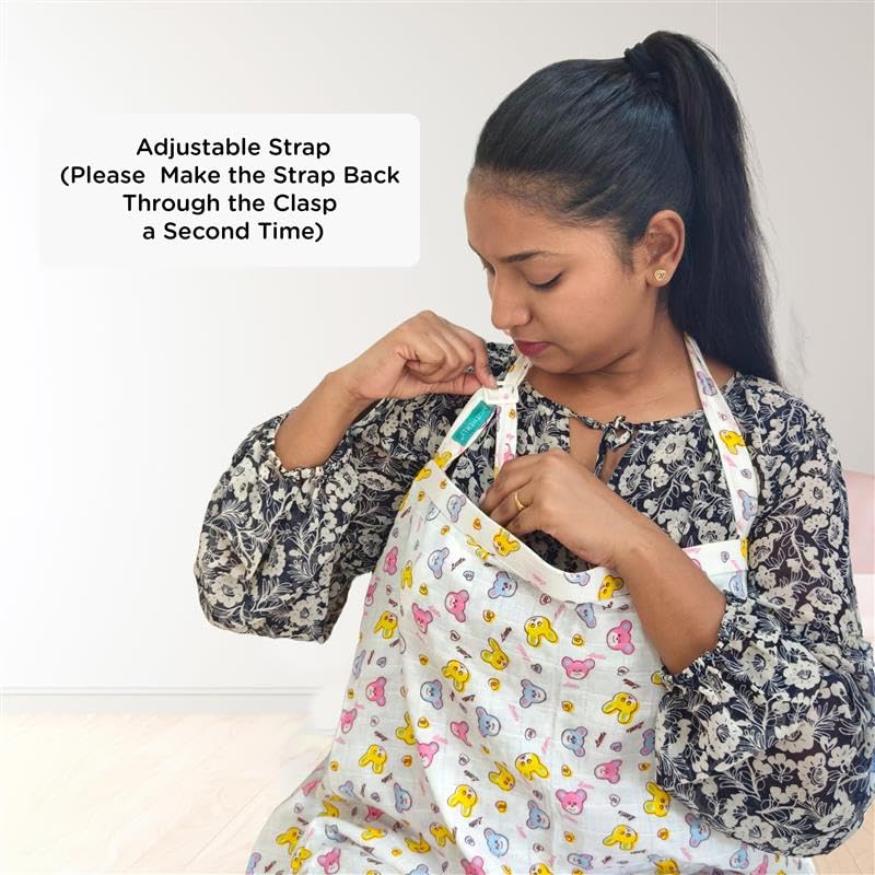 Motherly Nursing Cover for Breastfeeding – Soft, Breathable Feeding Apron for Mom, Multi-Use Feeding Cover & Scarf-Rabbit Print - Image 3