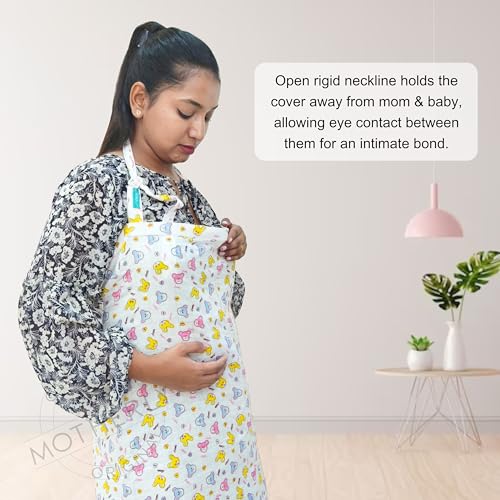 Motherly Nursing Cover for Breastfeeding – Soft, Breathable Feeding Apron for Mom, Multi-Use Feeding Cover & Scarf-Rabbit Print - Image 2