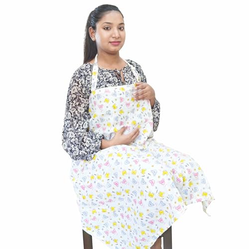 Motherly Nursing Cover for Breastfeeding – Soft, Breathable Feeding Apron for Mom, Multi-Use Feeding Cover & Scarf-Rabbit Print - Image 1