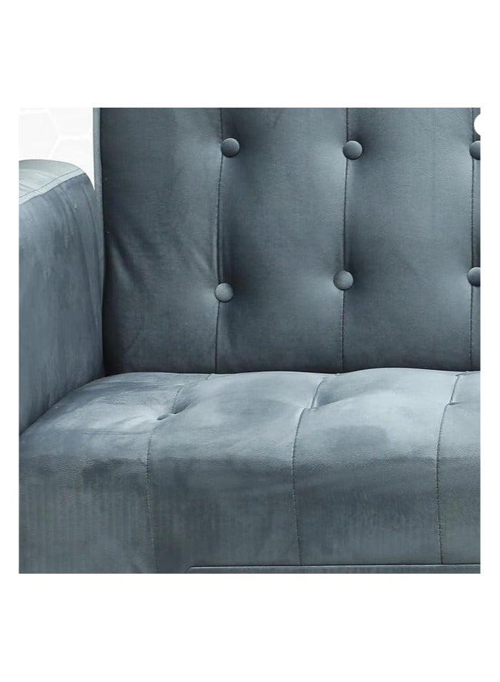 Multi Home Furniture Modern Design MH-1048SB-Grey SOFA CUM BED OR 3 Seater Sofa Soft PU velvet 3-Seater Sofa,Made of finiest VELVET sofa AND Golden legs cum bed is Foldable Futon Bed for Living Room –(Grey) - Image 5