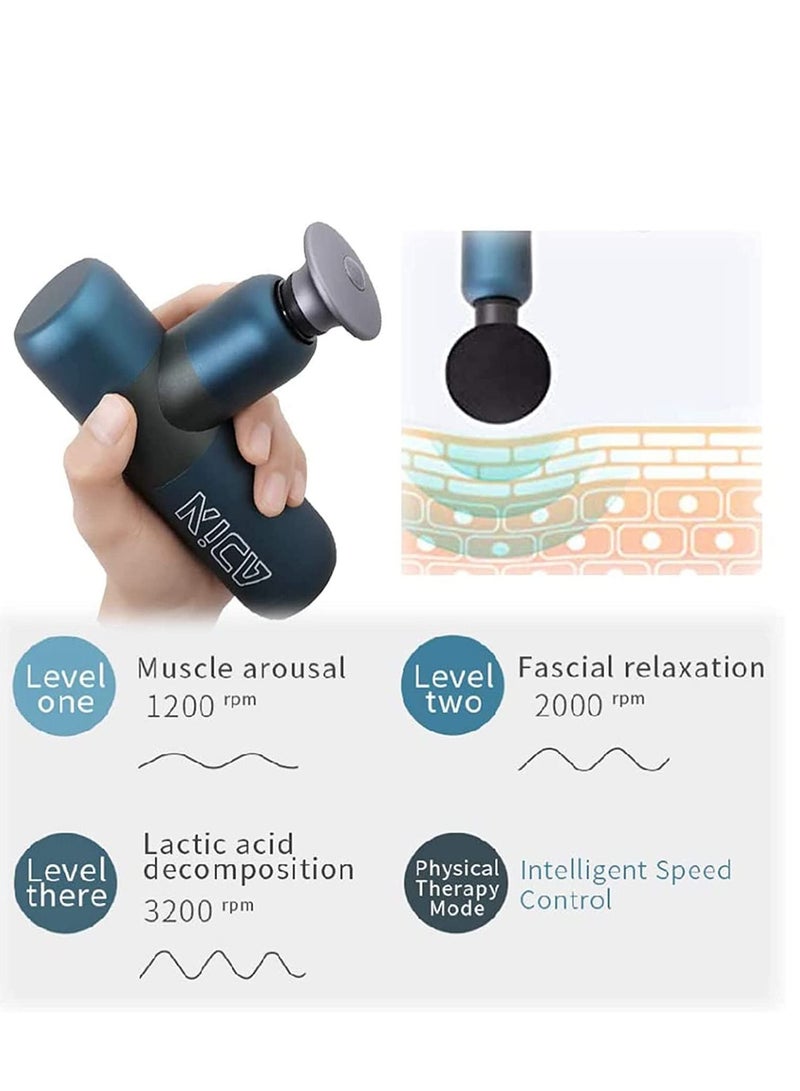 KiCA KICA Electric Handheld Massager Gun for Athletes Portable Small-Deep Tissue for Body Arms Back Muscle Massager Relief Gem/Sports Pain Recovery Intelligent Speed Control Mini Pocketsize Blue - Image 3