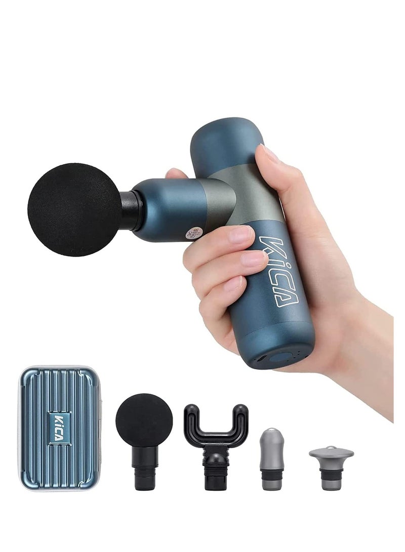 KiCA KICA Electric Handheld Massager Gun for Athletes Portable Small-Deep Tissue for Body Arms Back Muscle Massager Relief Gem/Sports Pain Recovery Intelligent Speed Control Mini Pocketsize Blue - Image 1
