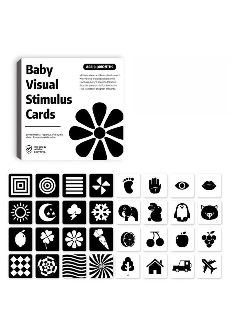 0-3 Months Black And White Cards, Baby Visual Stimulation Cards, Tracking Cards, Early Education Cognitive Cards  - Image 1