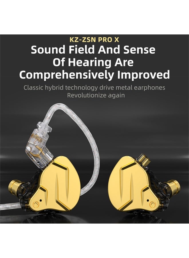 KZ Yinyoo KZ ZSN PROX in Ear Earphones Balanced Armature Driver Hybrid Technology 1DD 1BA Earphone Earbuds Comfortable Ear Noise Cancelling Headphones for Cell Phone Android Women Me Girl (w/o mic, Gold) - Image 2