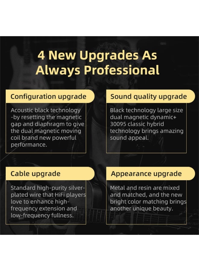 KZ Yinyoo KZ ZSN PROX in Ear Earphones Balanced Armature Driver Hybrid Technology 1DD 1BA Earphone Earbuds Comfortable Ear Noise Cancelling Headphones for Cell Phone Android Women Me Girl (w/o mic, Gold) - Image 3