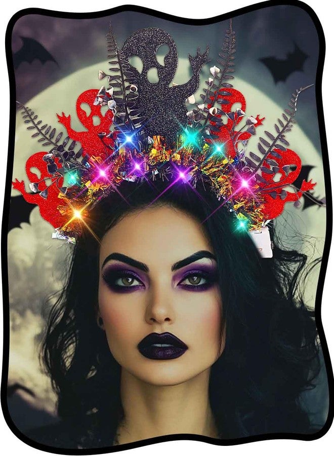 اوريو طوق رأس مضيء على شكل شبح من Urieo، إكسسوارات شعر مضيئة بتقنية LED للهالوين للنساء - Image 1