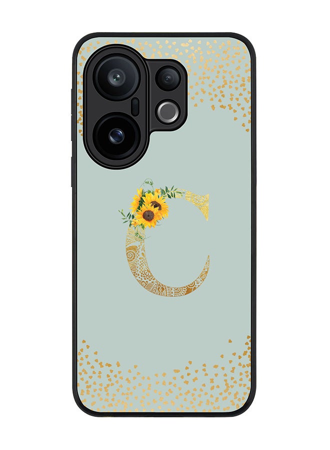 Stylizedd For vivo X200 FE / S30 Pro mini Case,Slim fit Camera Protection, Shockproof Thin Phone cover  - Custom Floral Monogram - C  (Light Grey )