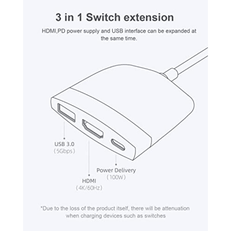 Video Converter, for Nintendo Switch OLED, Portable TV Dock Charging Docking Station with HDMI and USB 3.0 Port Replacement Base Dock Set Type C to HDMI TV Adapter, for MacBook Pro Air Red Blue - Image 3