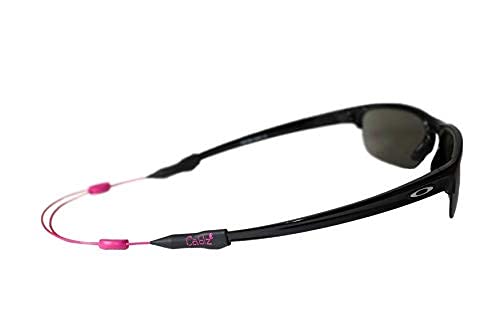 Cablz Colorz Zipz Adjustable Eyewear Retainer Strap | Lightweight, Low Profile, Coated Stainless, 14 Inch (Black/Pink) - Image 5