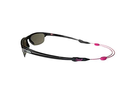 Cablz Colorz Zipz Adjustable Eyewear Retainer Strap | Lightweight, Low Profile, Coated Stainless, 14 Inch (Black/Pink) - Image 4