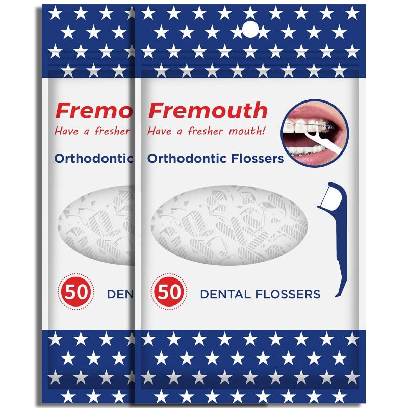 Fremouth فريموت محدثة خيوط الأسنان التقويمية لأسلاك التقويم 50 قطعة عبوة من 2 - Image 1