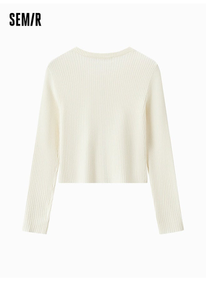 سيمير كارديغان محبوك بلون موحد للنساء - Image 5