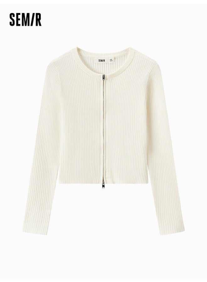 سيمير كارديغان محبوك بلون موحد للنساء - Image 4