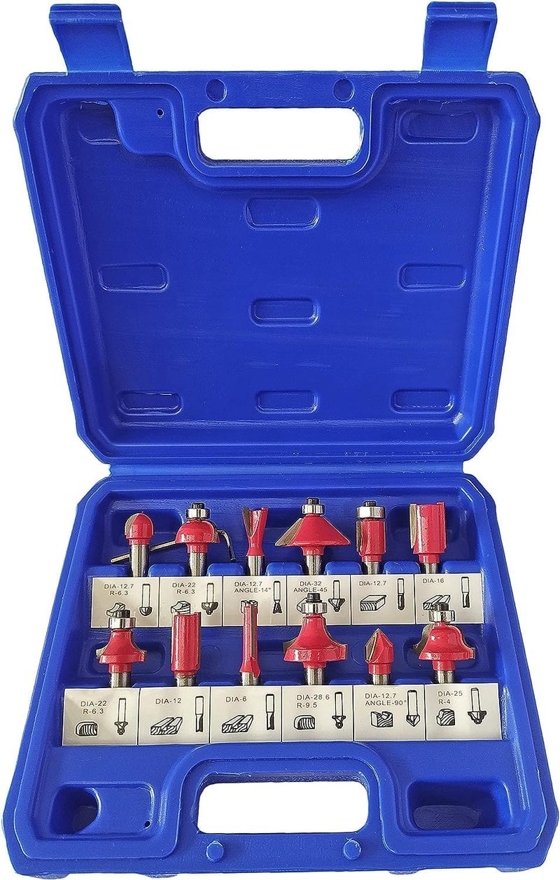 VENEKETY New 8 mm 12 PCS Multi Shapes RouterTrimmer Router Bits Set Professional Shank for Woodworking Tools - Image 3