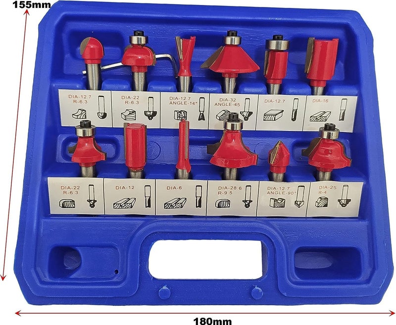 VENEKETY New 8 mm 12 PCS Multi Shapes RouterTrimmer Router Bits Set Professional Shank for Woodworking Tools - Image 2
