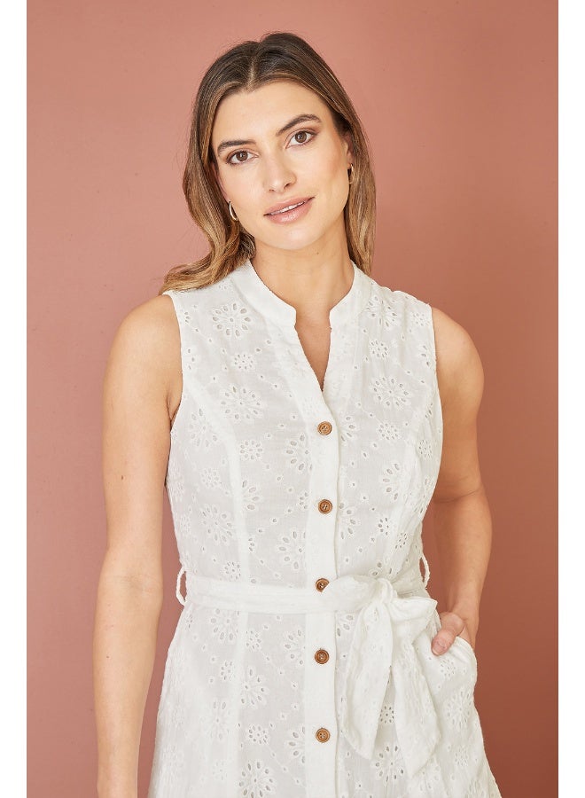 Yumi Eyelet Button-Front Dress  - Image 3