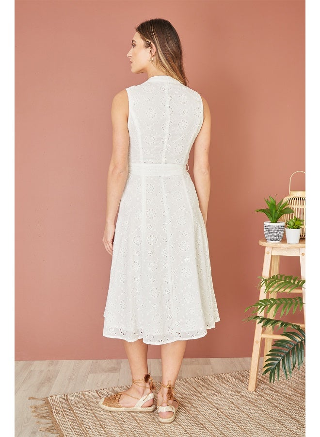 Yumi Eyelet Button-Front Dress  - Image 5