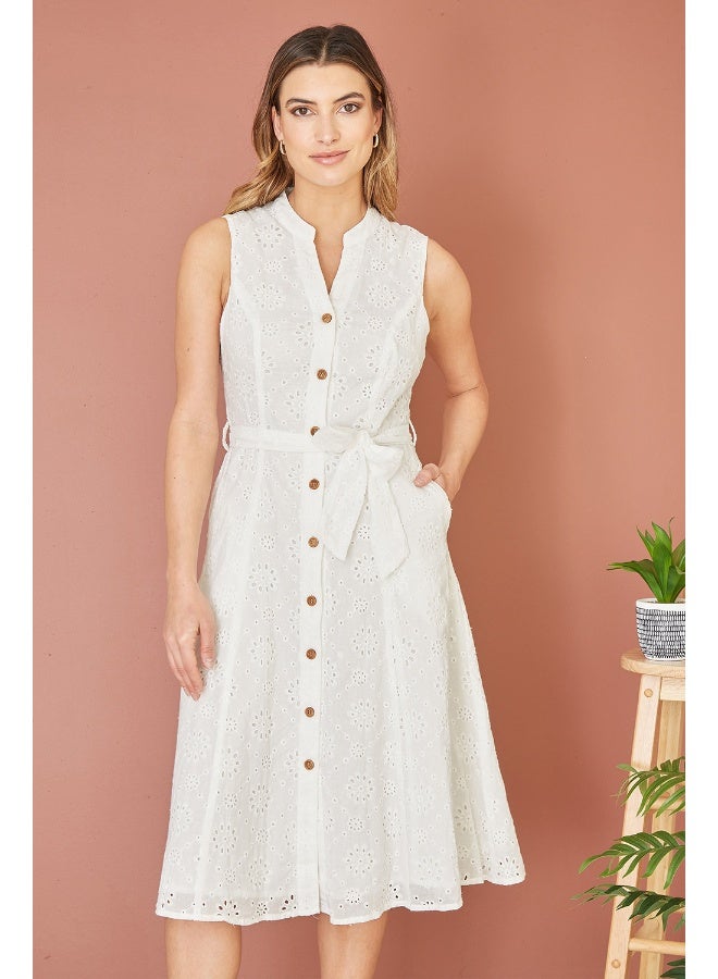 Yumi Eyelet Button-Front Dress  - Image 4