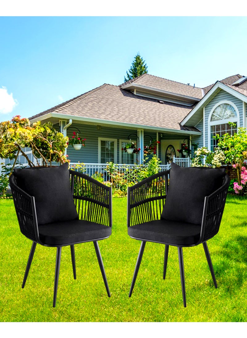 Generic - Set of 2 Pieces, Modern Outdoor Patio Rattan Chair - Image 1