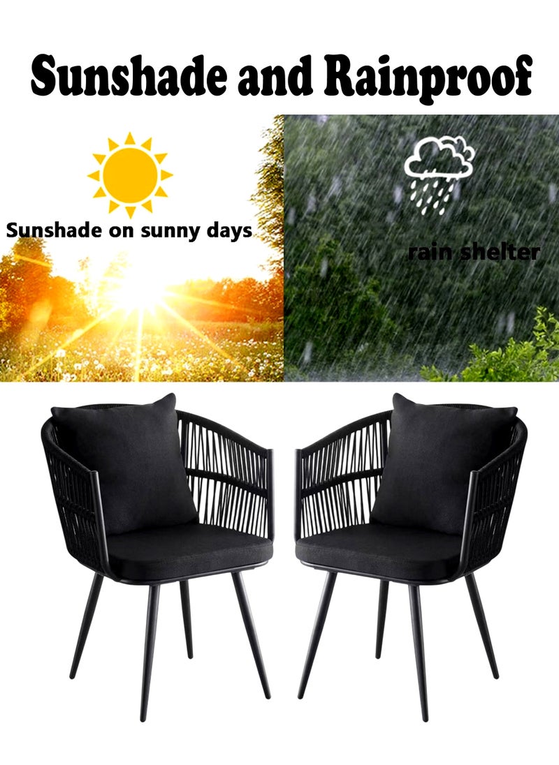 Generic - Set of 2 Pieces, Modern Outdoor Patio Rattan Chair - Image 1