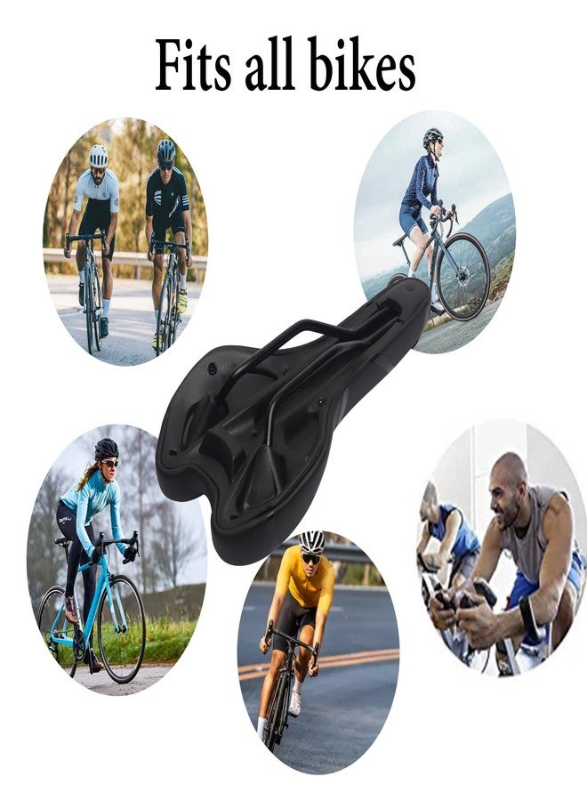 SHIVEXIM Mountain MTB Saddle Comfort Soft Leather Cushion Bike Seat Saddle PU Leather Saddle (Black) - Image 5