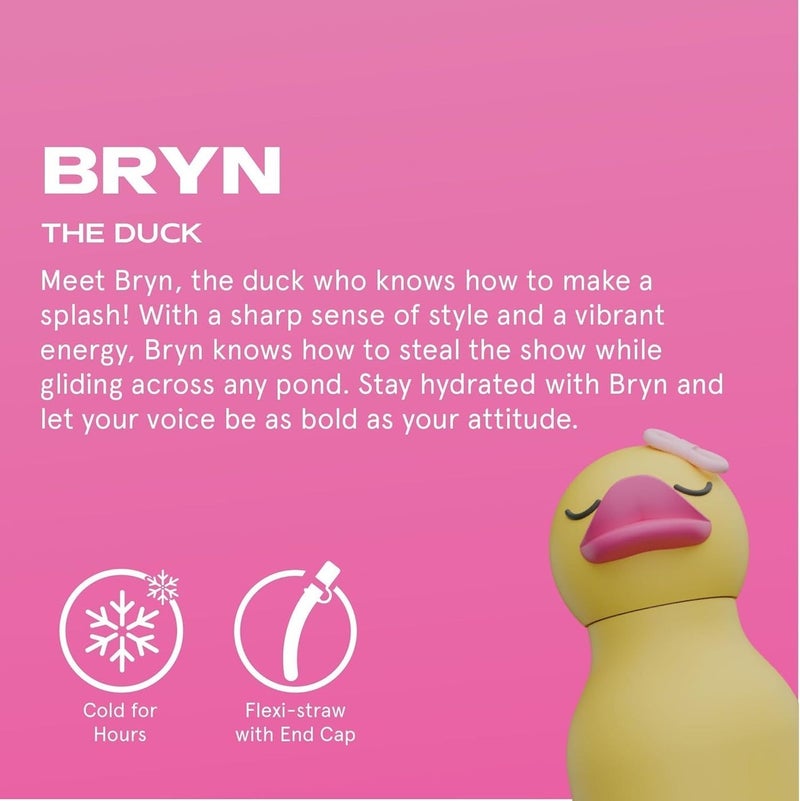 Asobu Ducky Bestie Bottle 16oz Kids Insulated Water Bottle with Straw, Stainless Steel Vacuum Flask, Leak Proof, BPA Free, Keeps Drinks Cold 24H Hot 12H, Cute Bottle for Boys & Girls - Image 2