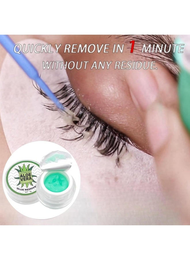 FUNMIX 1PCS Eyelash Extension Remover Cream, Fast Lash Remover Eyelash Extension, Lash Extensions Remover, Mild Eyelash Glue Remover Fast Acting, Low Irritation False, Aloe Flavor Eyelash Remover for Extensions - Image 3
