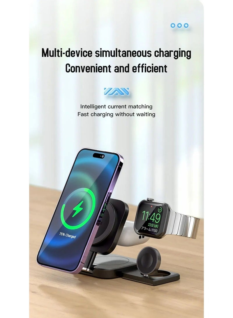 3 in 1 Charging Station for Apple Devices Magsafe Wireless Charger For Multiple Devices Fits  - Image 4
