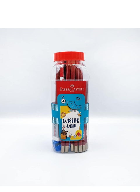 Faber-Castell Writ on Kit 26pcs in a Plastic Jar, (15pc Graphite Pencil+5pc Sharpener+5pc Dust Free Eraser+1pc 15cm Plastic Ruler)
