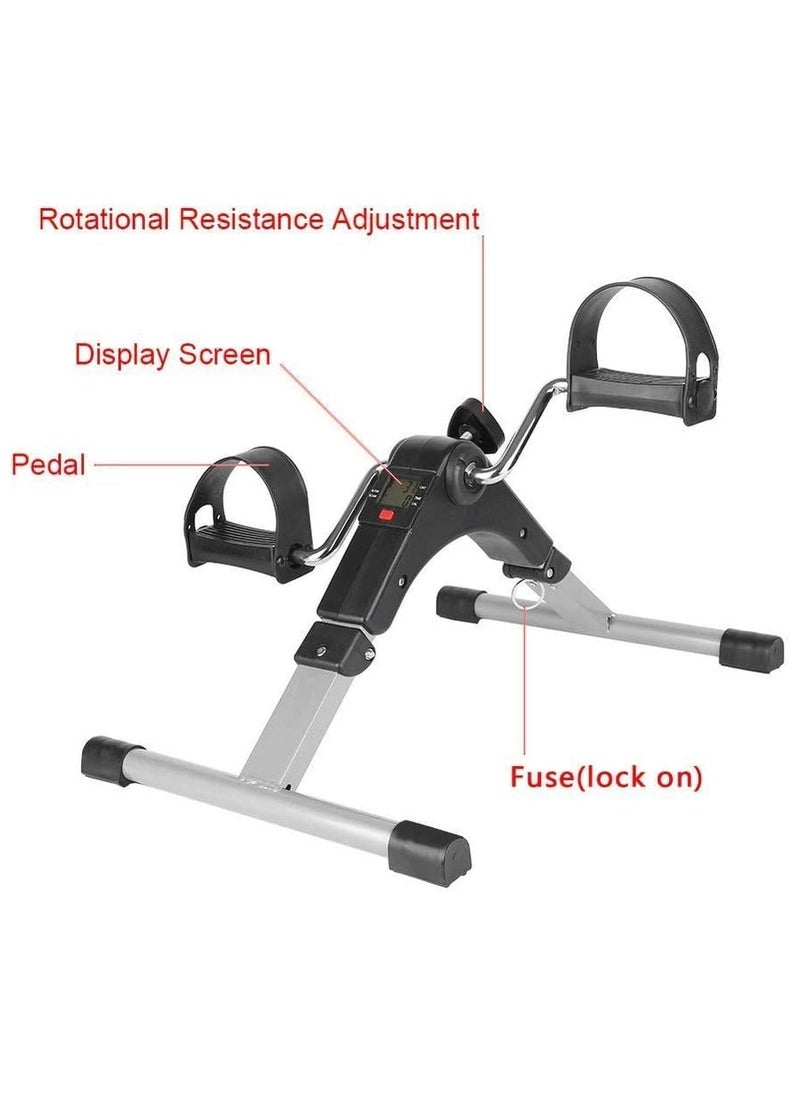 Spall Foldable LCD Monitor Resistance Mini Exercise Bike Pedals Peddler Exrciser For Arms And Legs For Office Or Home  - Image 3