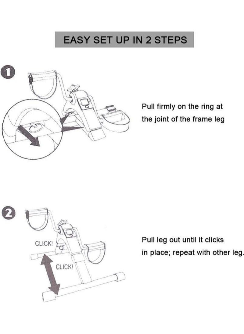 Spall Foldable LCD Monitor Resistance Mini Exercise Bike Pedals Peddler Exrciser For Arms And Legs For Office Or Home  - Image 5