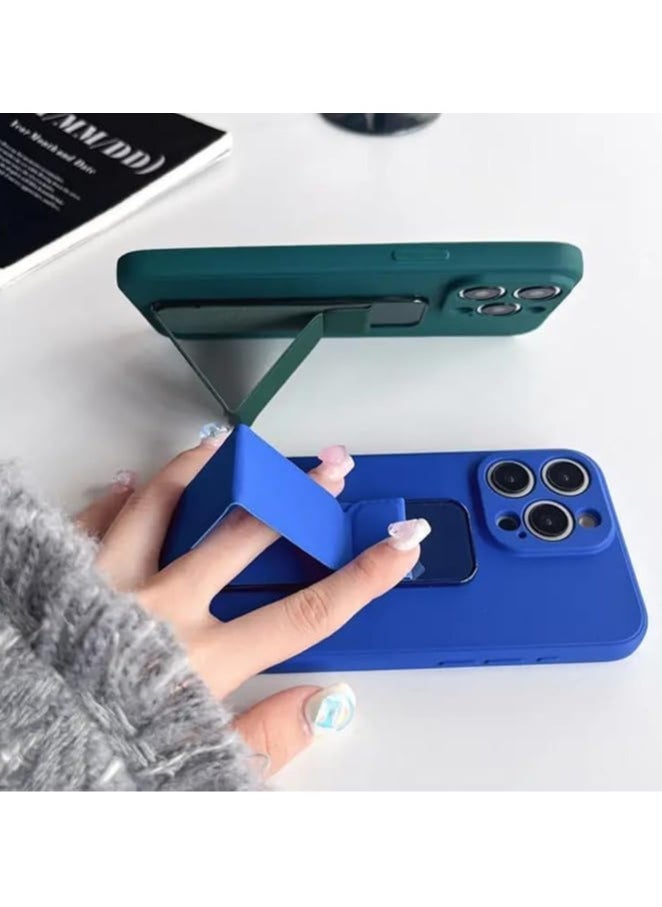 Magnetic Mobile Phone Holder Lazy Multi-functional Vertical And Horizontal Stand Foldable Back Stick Mobile Phone Stand (blue)