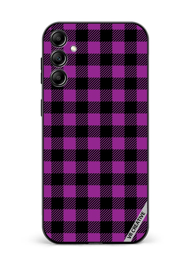 VR CREATIVE Protective Case Cover For Samsung Galaxy A55 Purple And Black Chequered Design Seamless Pattern Design Multicolour - Image 1