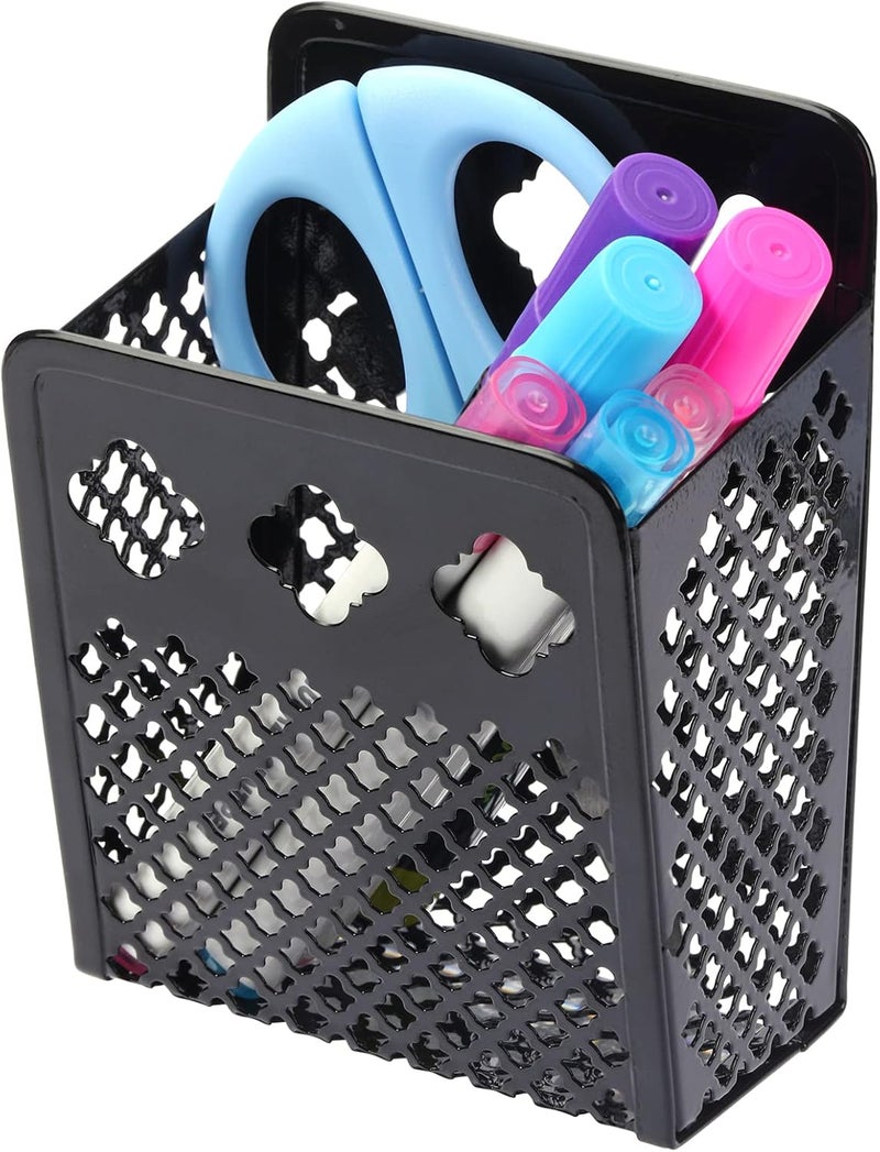 zeyce Magnetic Pencil Holder - Magnetic Locker Organizer, 1 Pack Pen Holder Locker Accessories for School and Office (1 Basket Black) - Image 1
