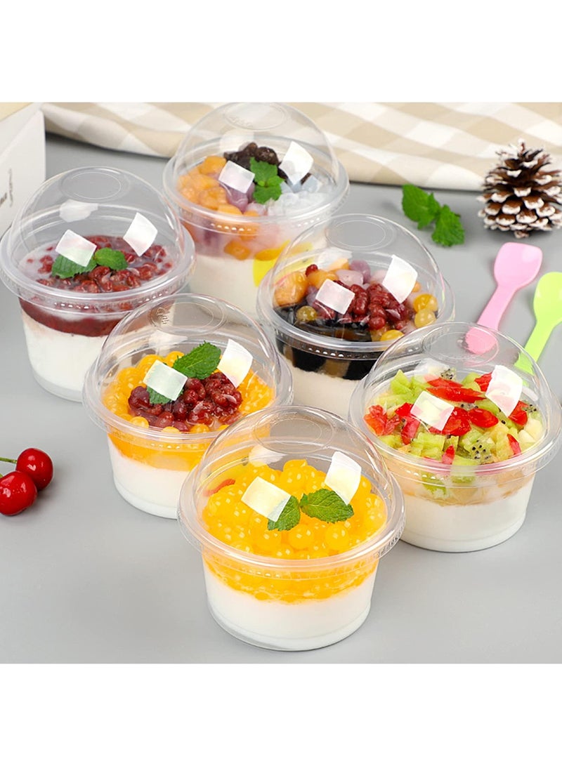 Sweet seven 100-Pack Clear Dessert Cups with Dome Lids - Versatile Party Cups for Cold Drinks, Ice Cream, Cupcakes, Parfaits (8.4 oz)  - Image 4