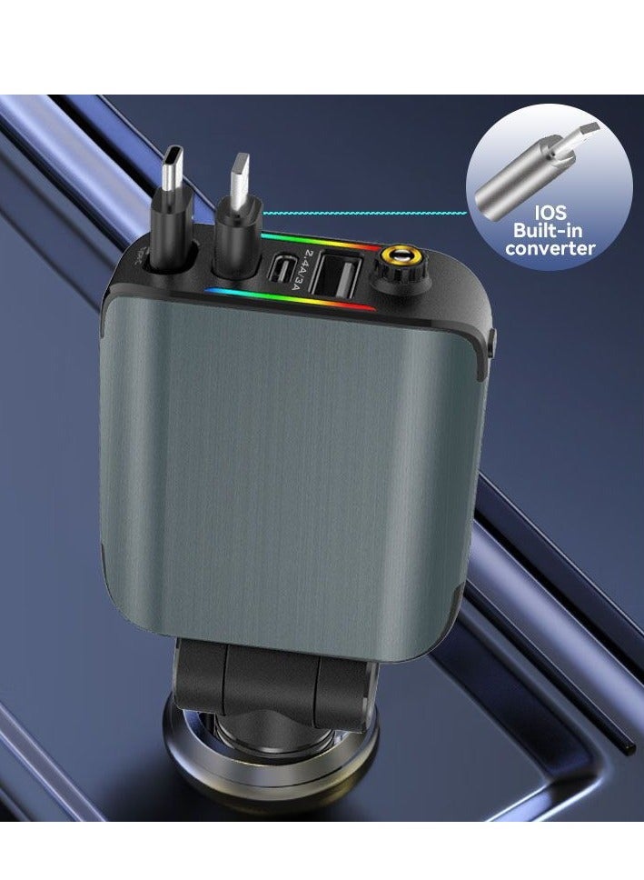 iPhone 16 Car Charger Type C, 120W Retractable Car Charger Adapter, Gifts for Men Women, Car Accessories for Apple iPhone 16e 15 14 13 Pro Max Plus, Samsung Galaxy, Android  Cable 4 in 1 Support Sta - Image 5