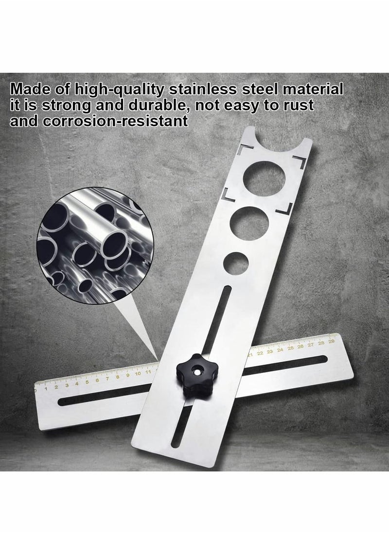 Y&D Ceramic Tile Hole Locator Stainless Steel Direction Jig Accurate Drilling Floor Guide Finder Gauge 360 Degree Adjustment for Cutting  - Image 3
