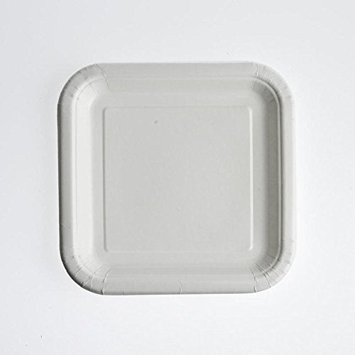 Unique Party White Square Disposable Paper Dessert Plates - 7'', 16 Pieces - Perfect for Parties, Weddings, Holidays & More - Image 3